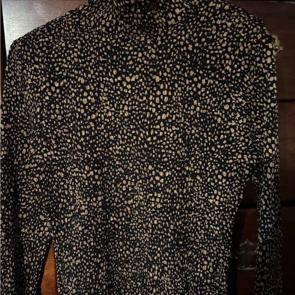 Fashion Nova Black and Brown Patterned Top